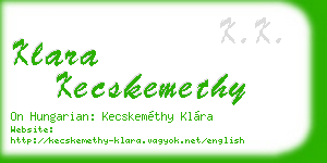 klara kecskemethy business card